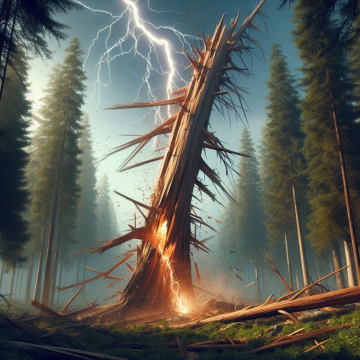 tree struck by lightning